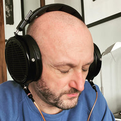 Fabrizio Sotti with his LCD-X headphones