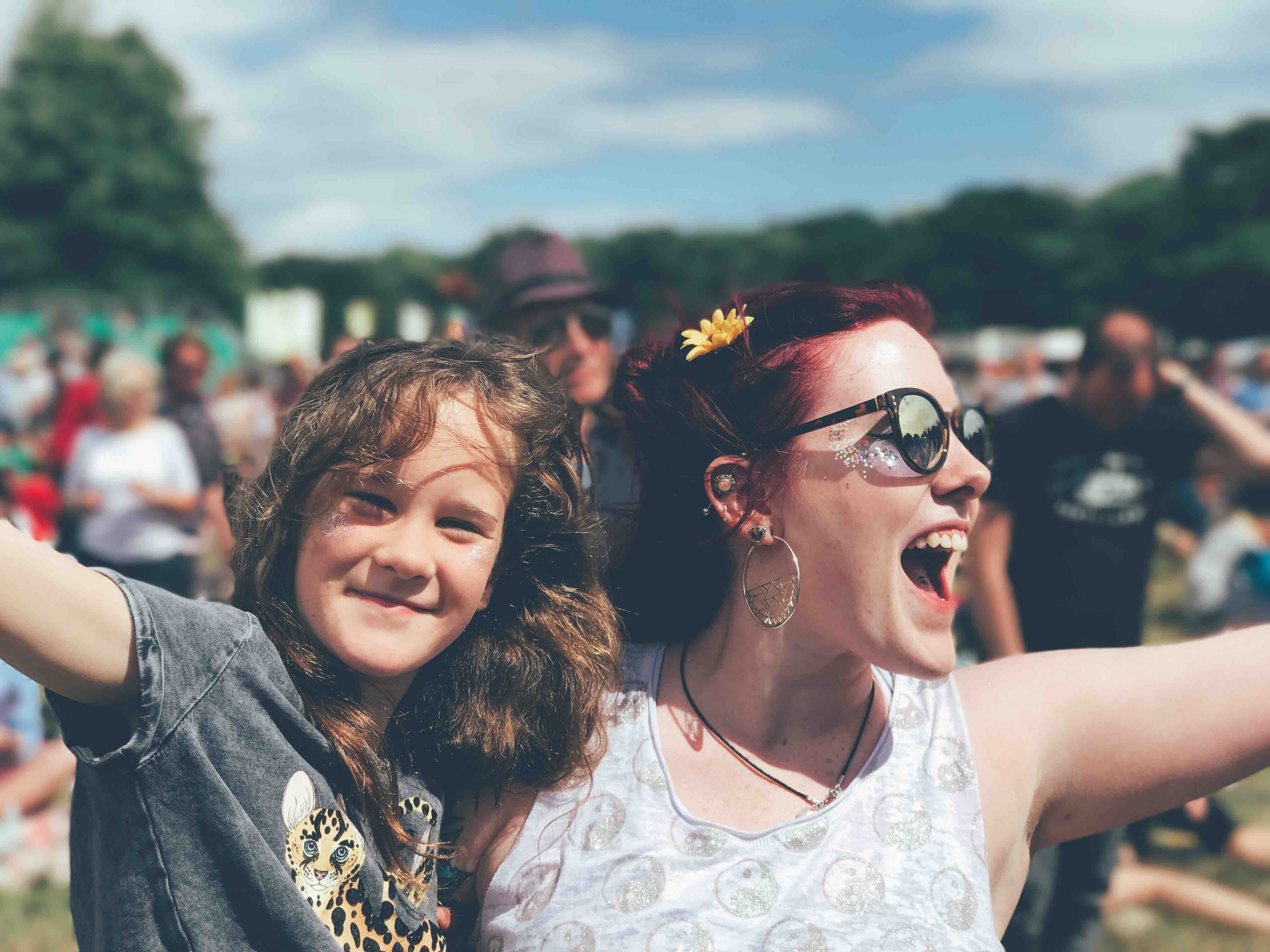 Sisters Having Fun at a Festival - Sibling Photography Ideas