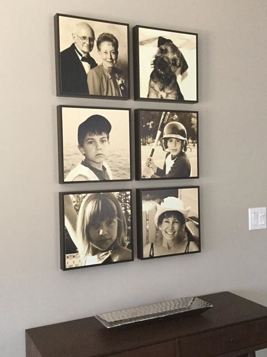 Black and White Gallery Wall of Family Photos 