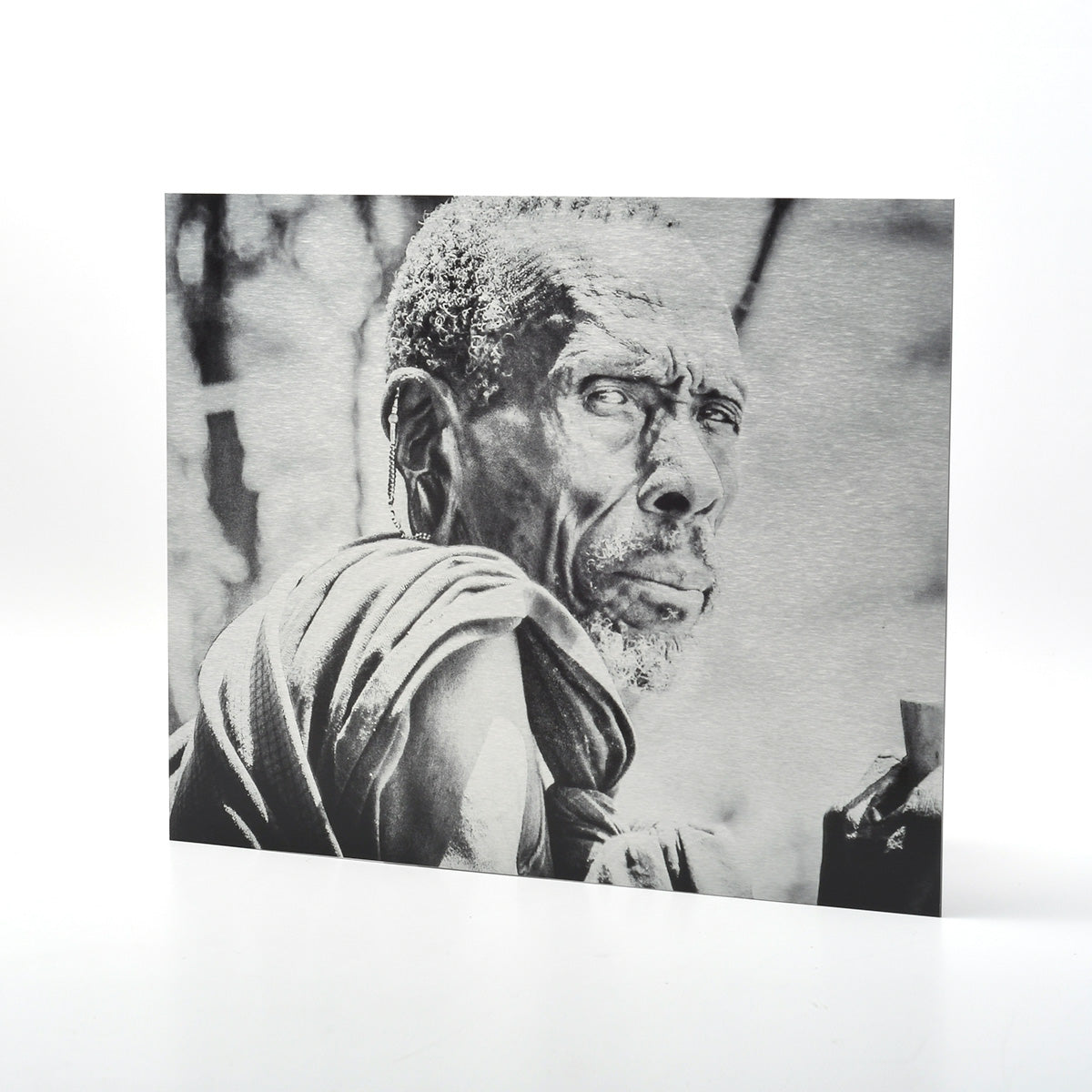 Photo of a Man from the Maasai Tribe in Tanzania Printed Directly onto Metal