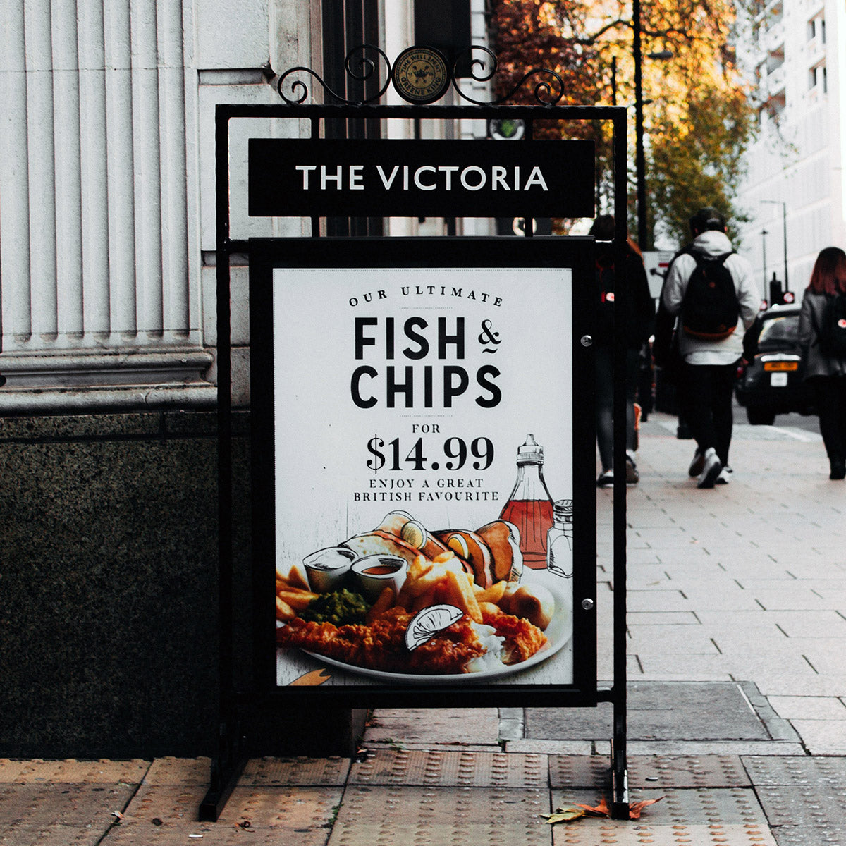 Fish & Chips Poster Print Street Sign