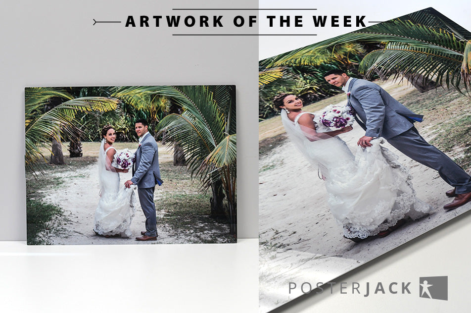 Bride and groom destination wedding photo printed by Posterjack