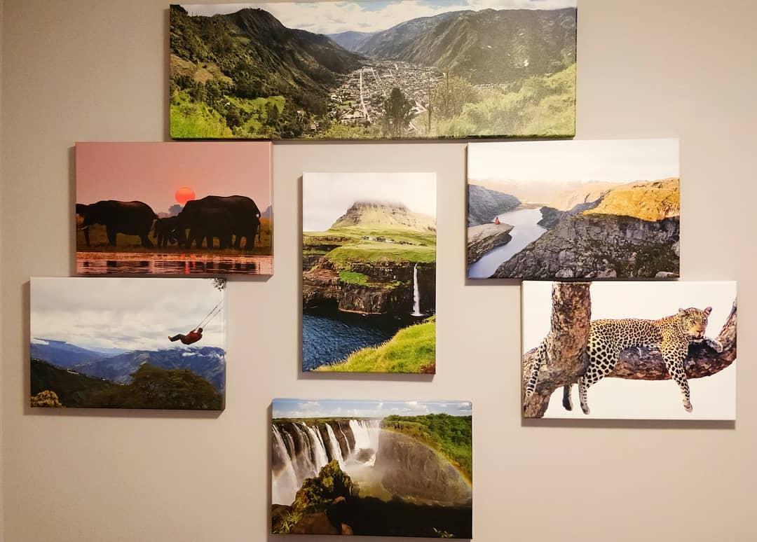 Gallery Wall of Travel Photos Printed on Canvas by Posterjack