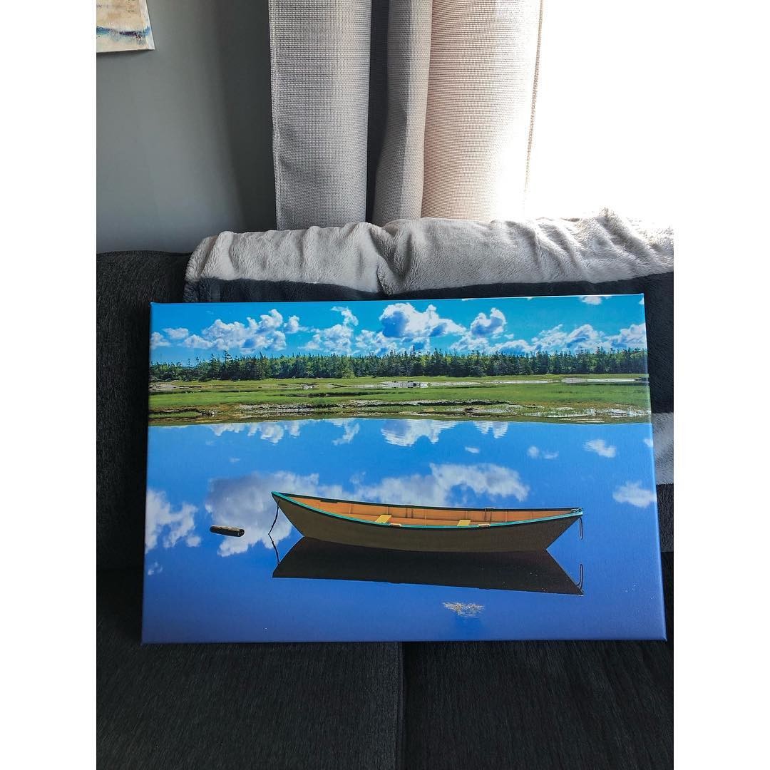 Photo of Boat on Water in Nova Scotia, Canada PRinted on Canvas