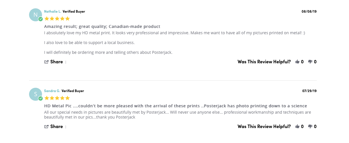 Reviews of Posterjack Canada HD Metal Prints
