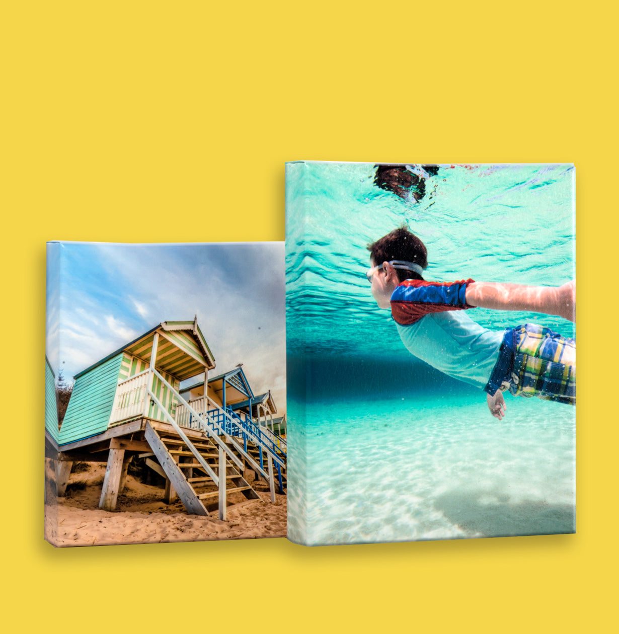 Underwater photo and beach image printed on canvas by Posterjack