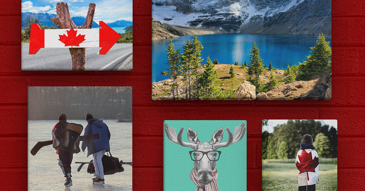 Canadian-themed Posterjack Canvas Prints on display