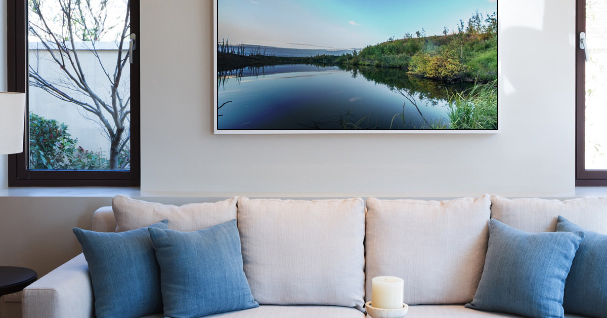 Posterjack Gallery Box Photo Print Displayed on Wall in Living Room