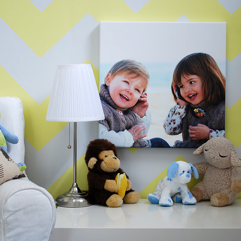 Photo of Siblings Printed on Canvas in Child's Bedroom