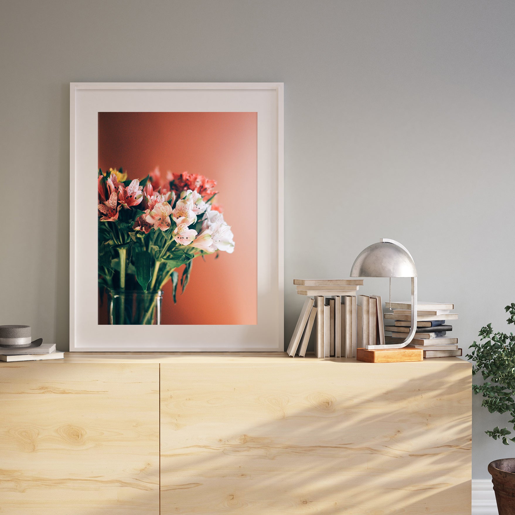 A Photo of a Vase of Flowers Printed and Framed by Posterjack