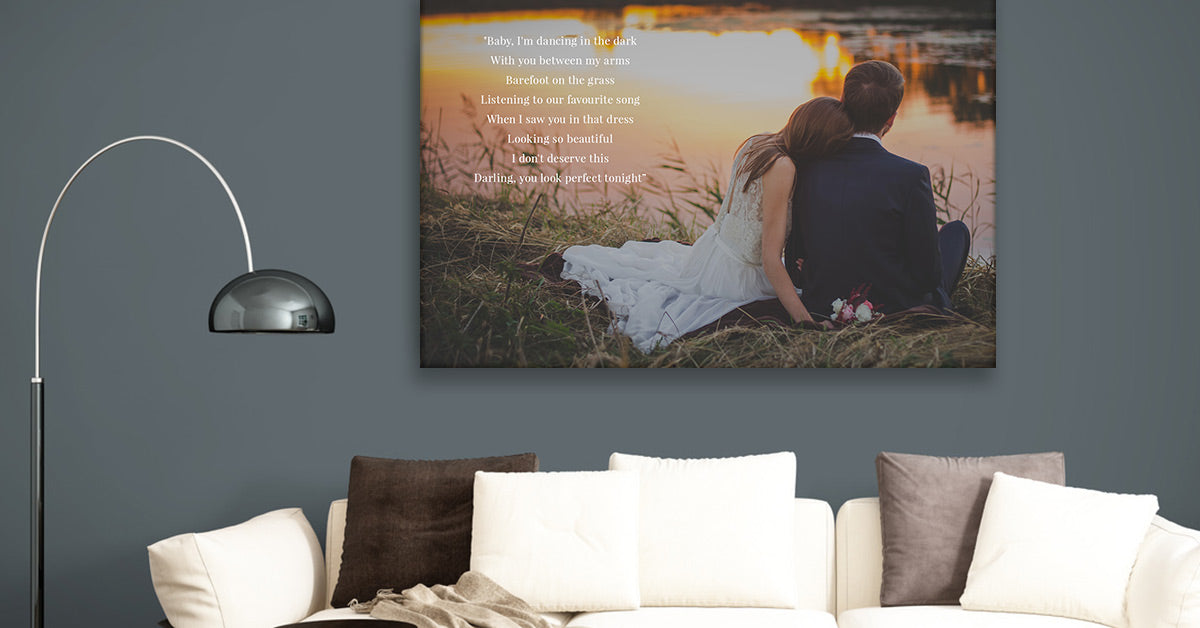 Wedding Song Lyrics and Photo Printed on Canvas by Posterjack Canada