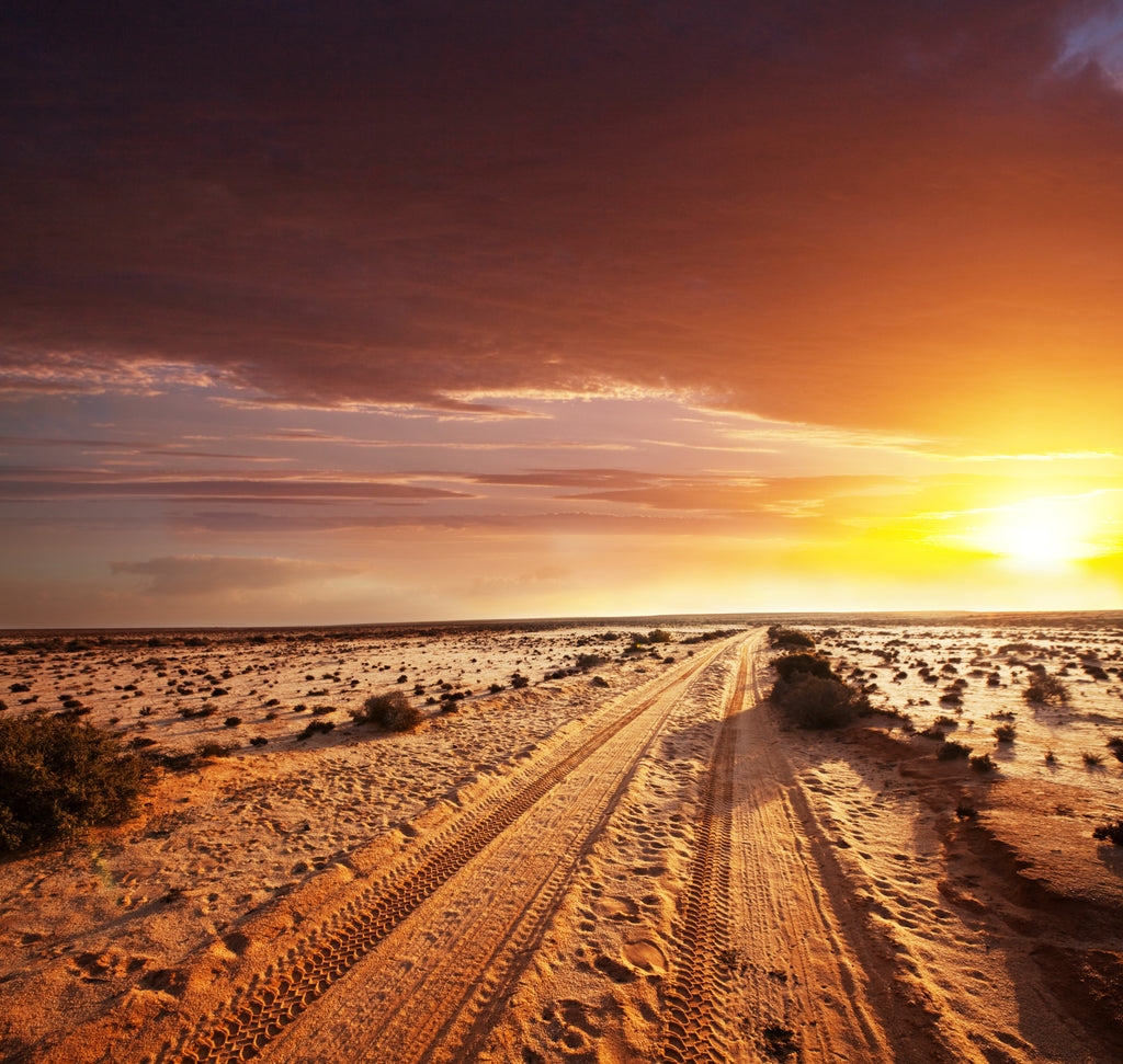 Dusty road landscape photo illustrating texture in photography