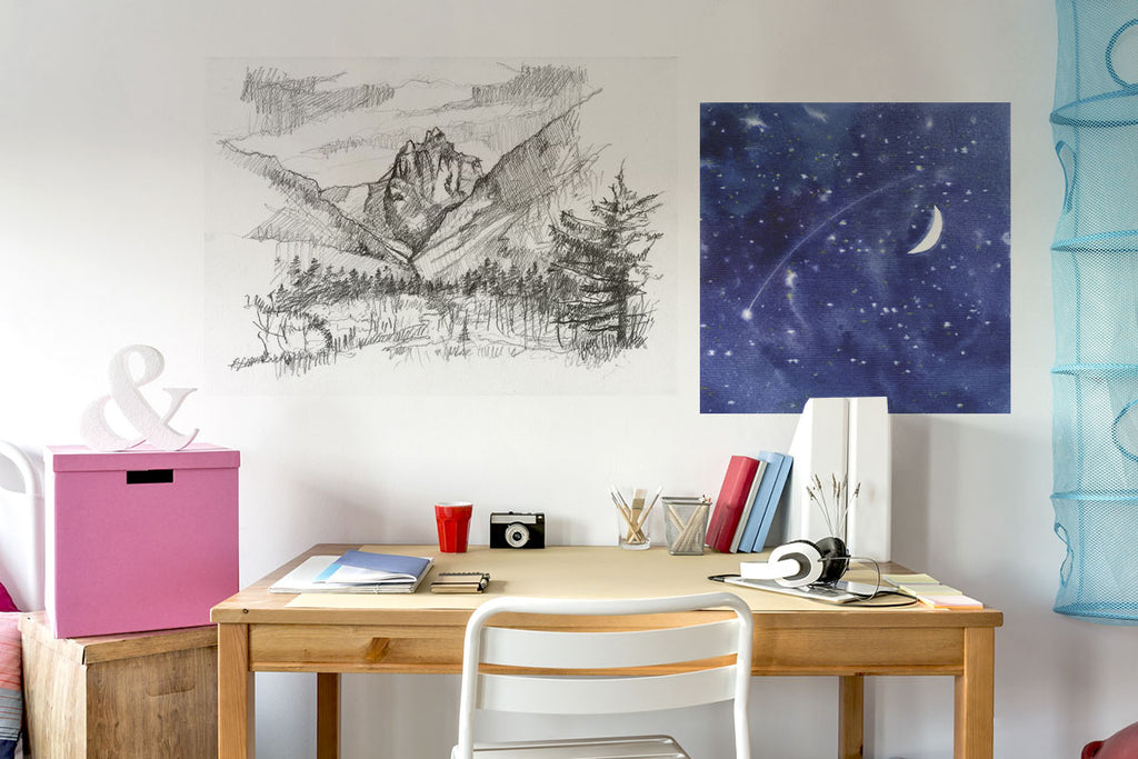 Posterjack Peel & Stick Wall Decals Displaying a Teenager's Artwork