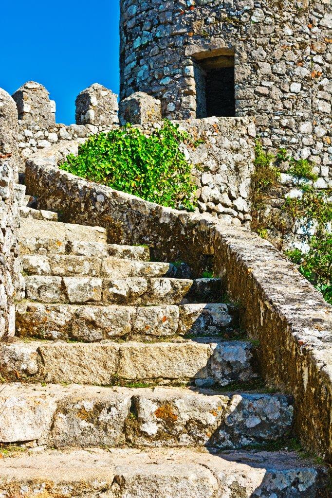 Old stone stairs and shadows - example of texture in photography