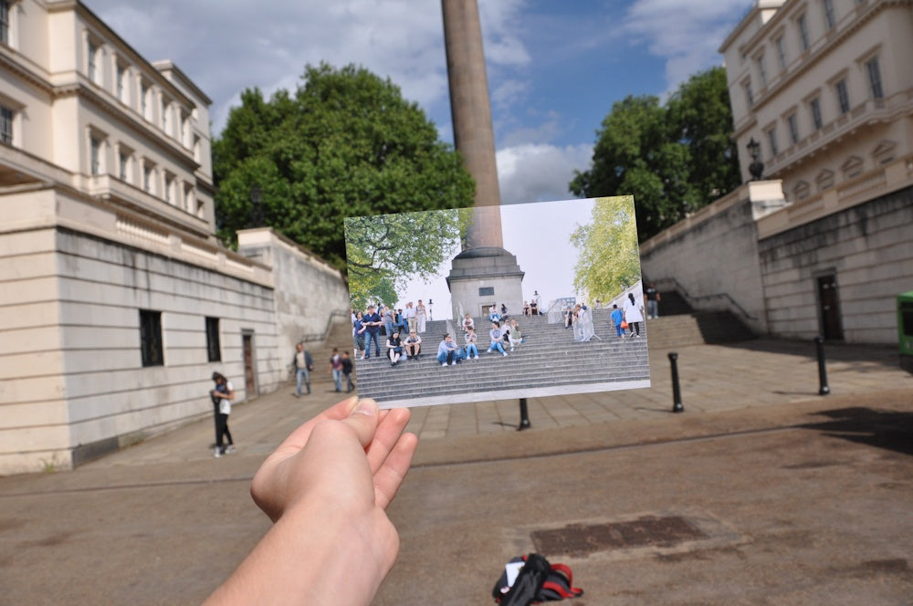 Forced perspective photo of a picture within a picture