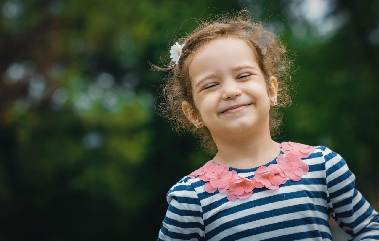 Portrait of a little girl with a shallow depth of field