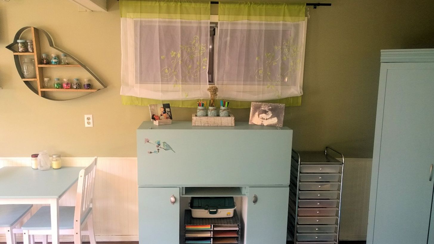 Room makeover after photo - transforming a teen bedroom into a craft room