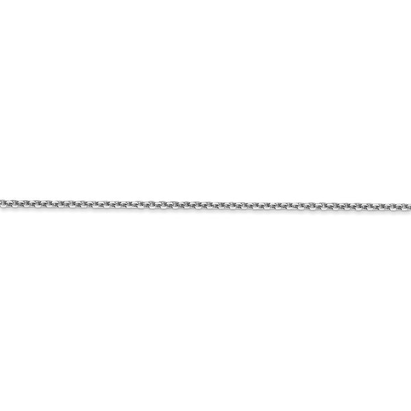 Solid 14K White Gold 1.3mm DiamondCut Rope Foot Chain Ankle