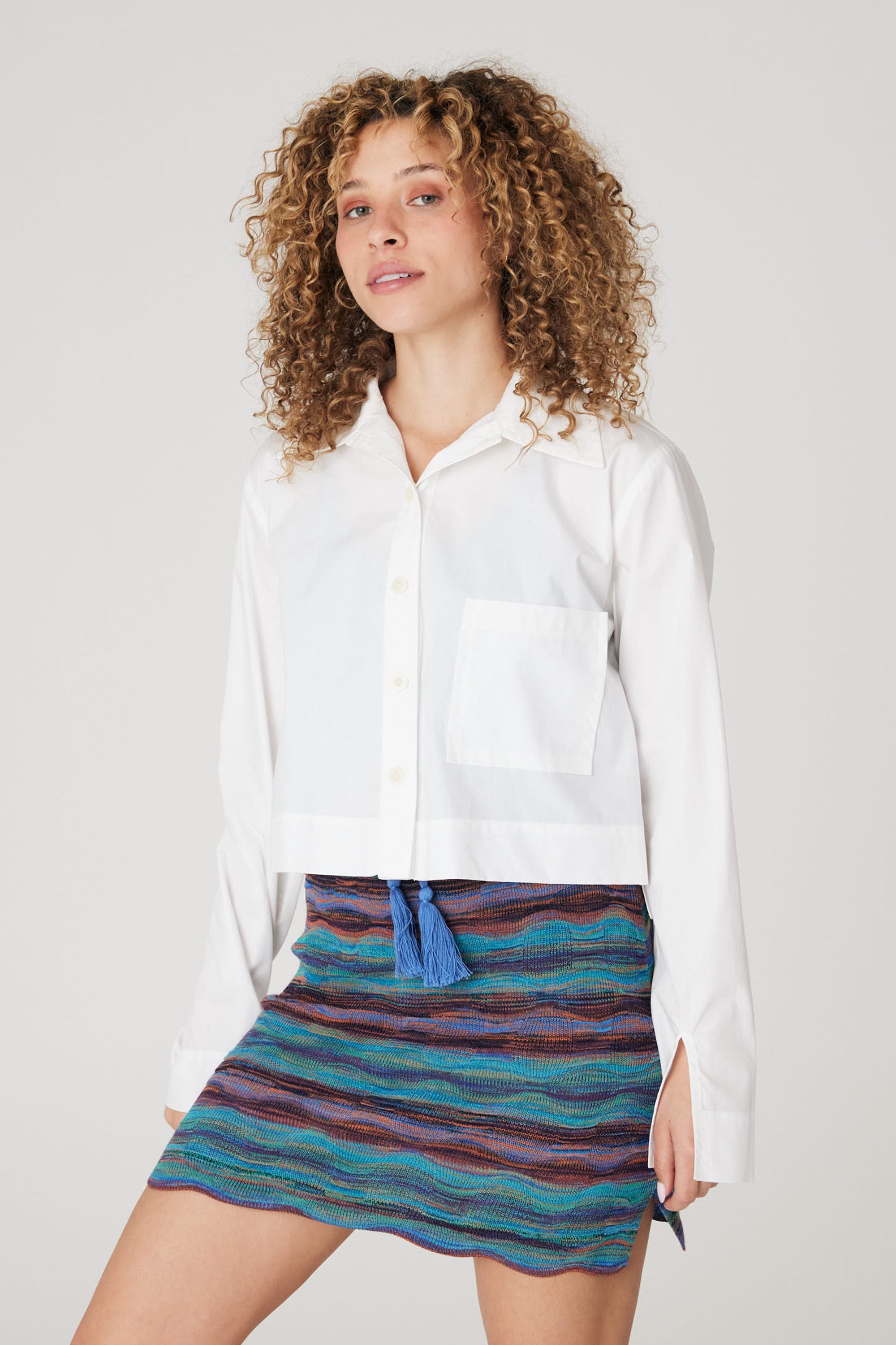 Poplin Boxy Cropped Shirt