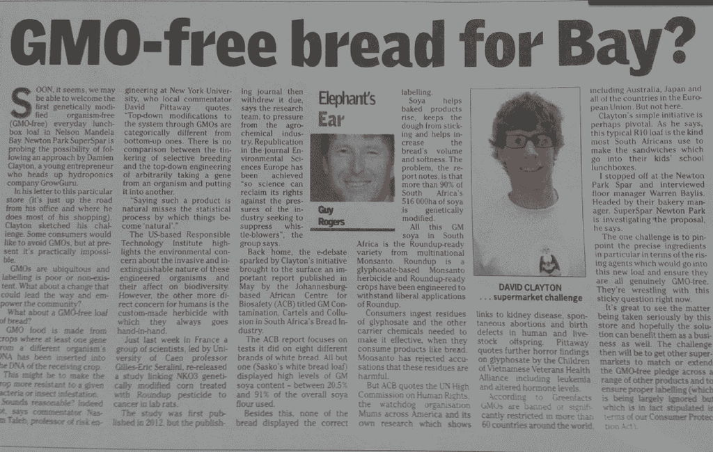 SPAR's GMO Free Bread Article