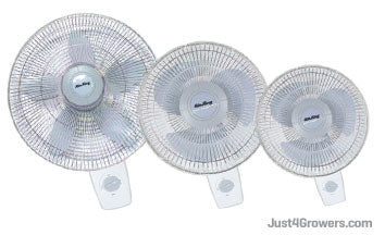 Oscillating fans should be positioned to move the air between the grow lights and the tops of the plants.