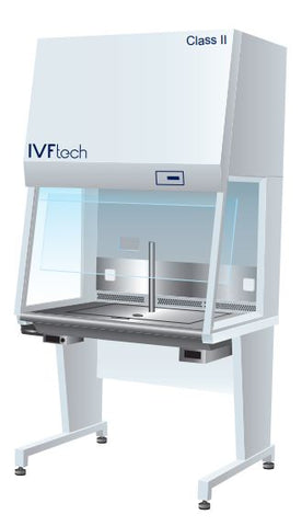 IVFtech Class II cabinet front view with scope prep