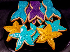 Mermaid Tail and Starfish Cookies