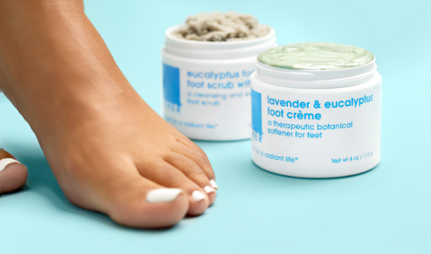 image of feet with products 