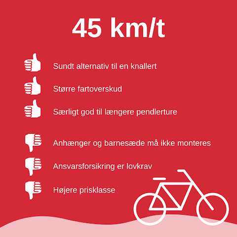 elcykel hastighed 45 km/t