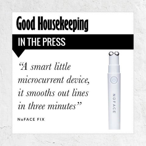 Good Housekeeping press quote - A smart little microcurrent device, it smooths out lines in three minutes