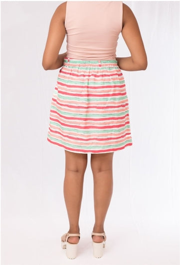 striped skirt pastel