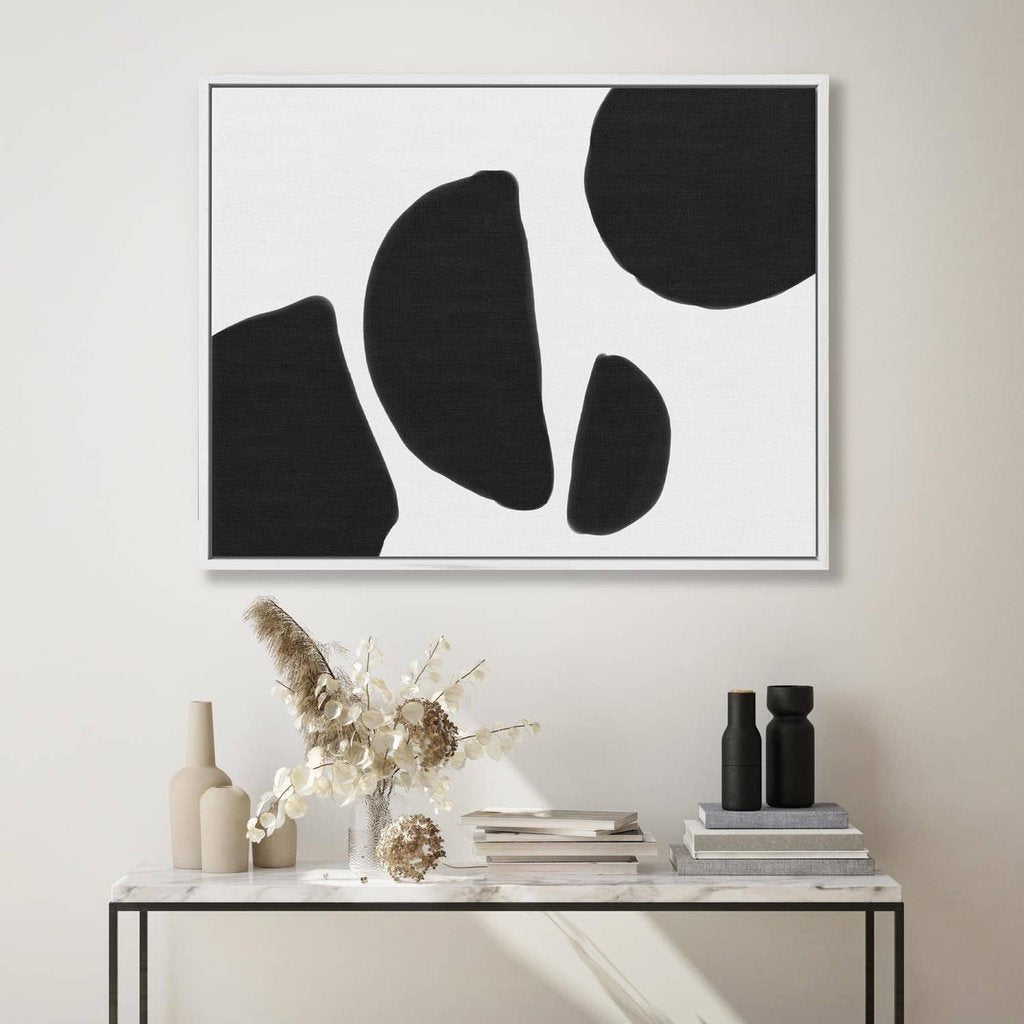Black & White Shapes Canvas Print – Abstract House