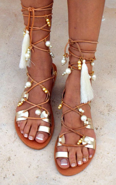 sandales de plage à perles