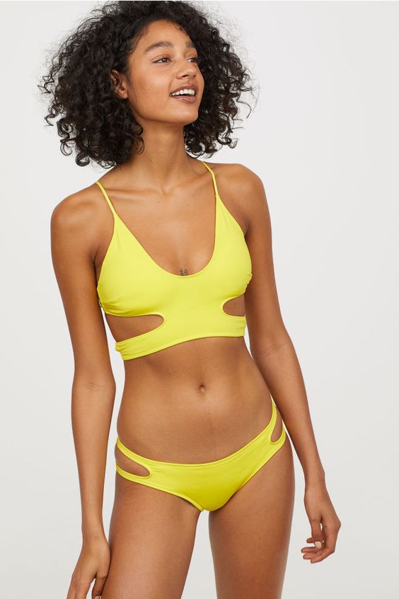 bikini jaune style sportswear de chez H&M