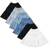 Girls Elastic Waist Denim Tiered Skirt