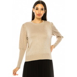 Women's Shimmer Ribbed Cuff Sweater