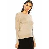 Women's Shimmer Ribbed Cuff Sweater