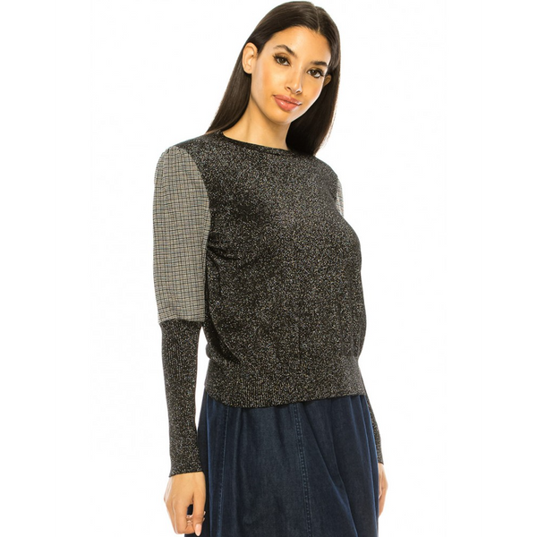 Women's Shimmer Ribbed Cuff Sweater