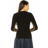 Women's Side Stitch Ribbed Sweater
