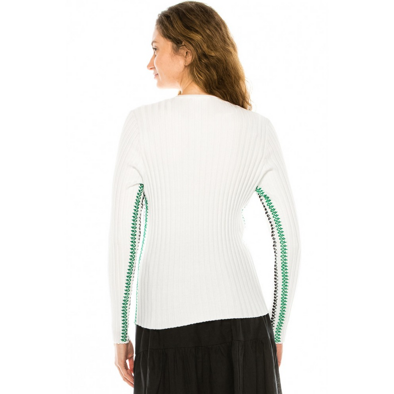 Women's Side Stitch Ribbed Sweater