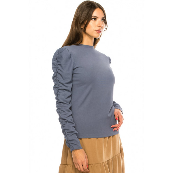 Women's Ruched Sleeve Top