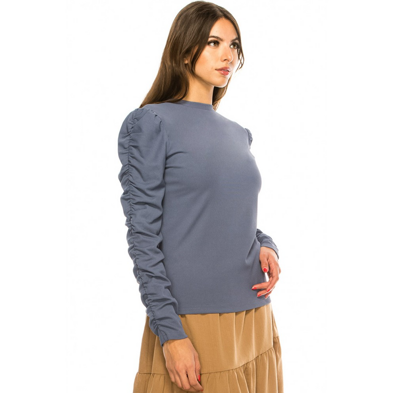 Women's Ruched Sleeve Top