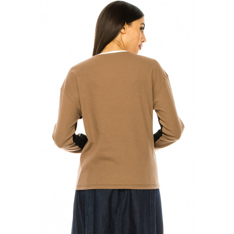 Women's Colour Block Long Sleeve Top