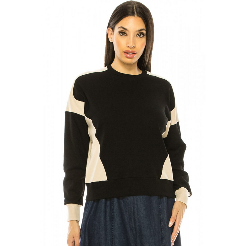 Women's Two-Tone Long Sleeve Top