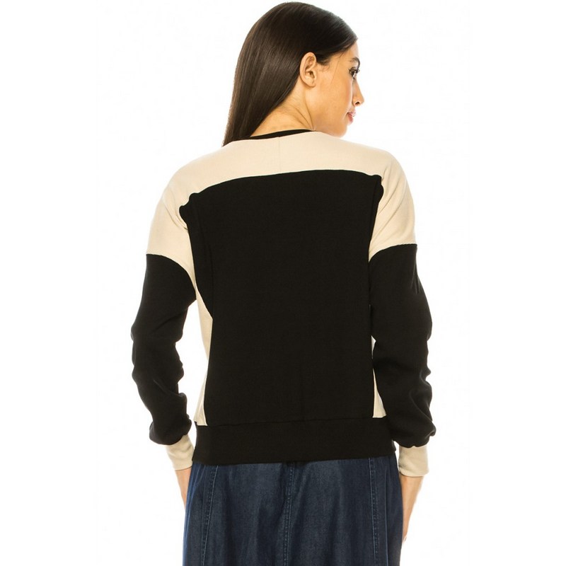 Women's Two-Tone Long Sleeve Top