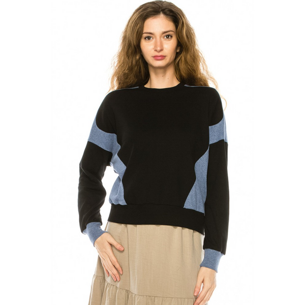 Women's Two-Tone Long Sleeve Top