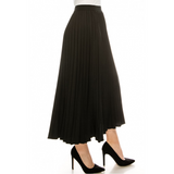 Women's Elastic Waist Pleated Skirt