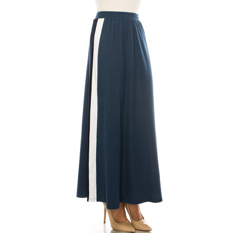 Women's Side Stripes Maxi Knit Skirt