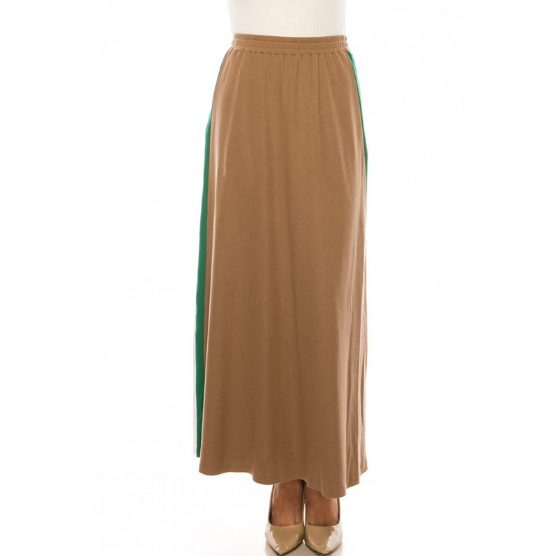 Women's Side Stripes Maxi Knit Skirt