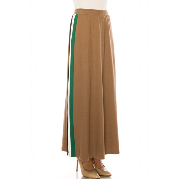 Women's Side Stripes Maxi Knit Skirt